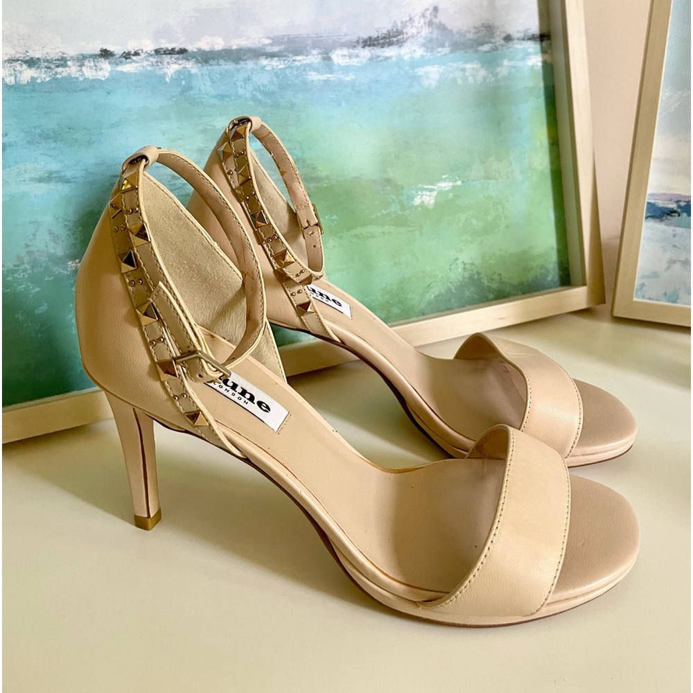 Dune London blush nude studded heeled sandals 38/7.5